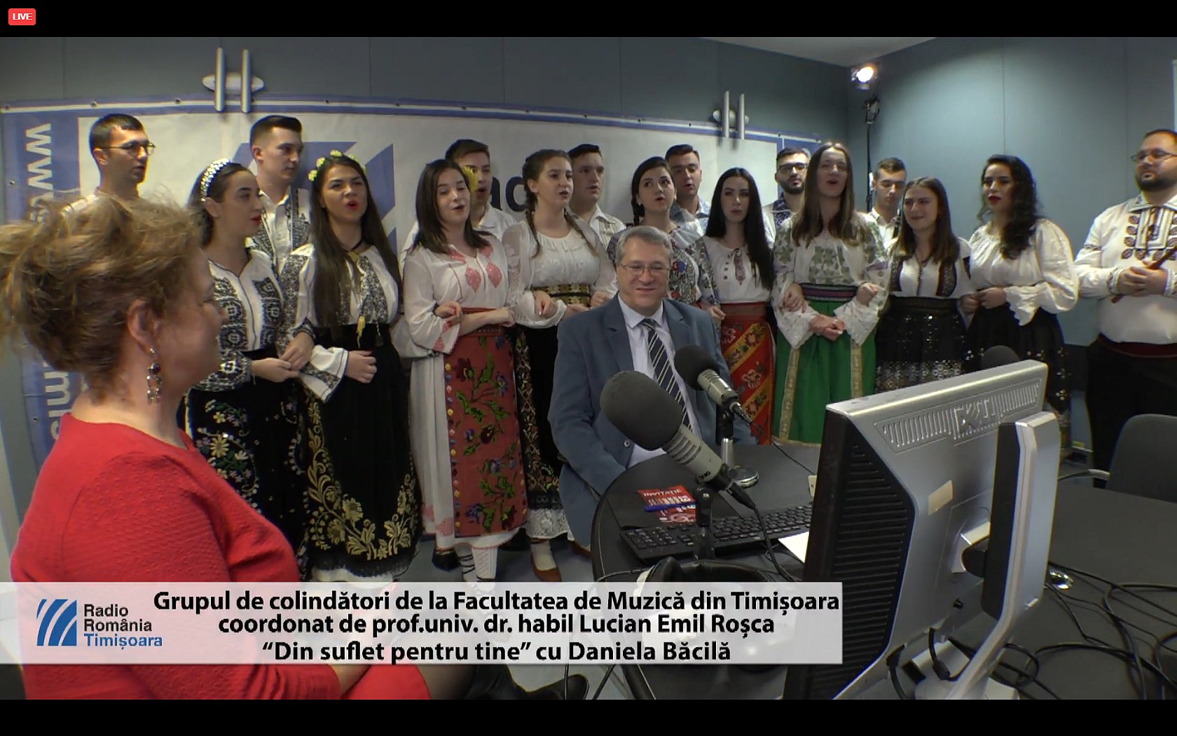 Colindători în direct la Radio Timișoara, la 30 de ani de la Revoluție / VIDEO & FOTO