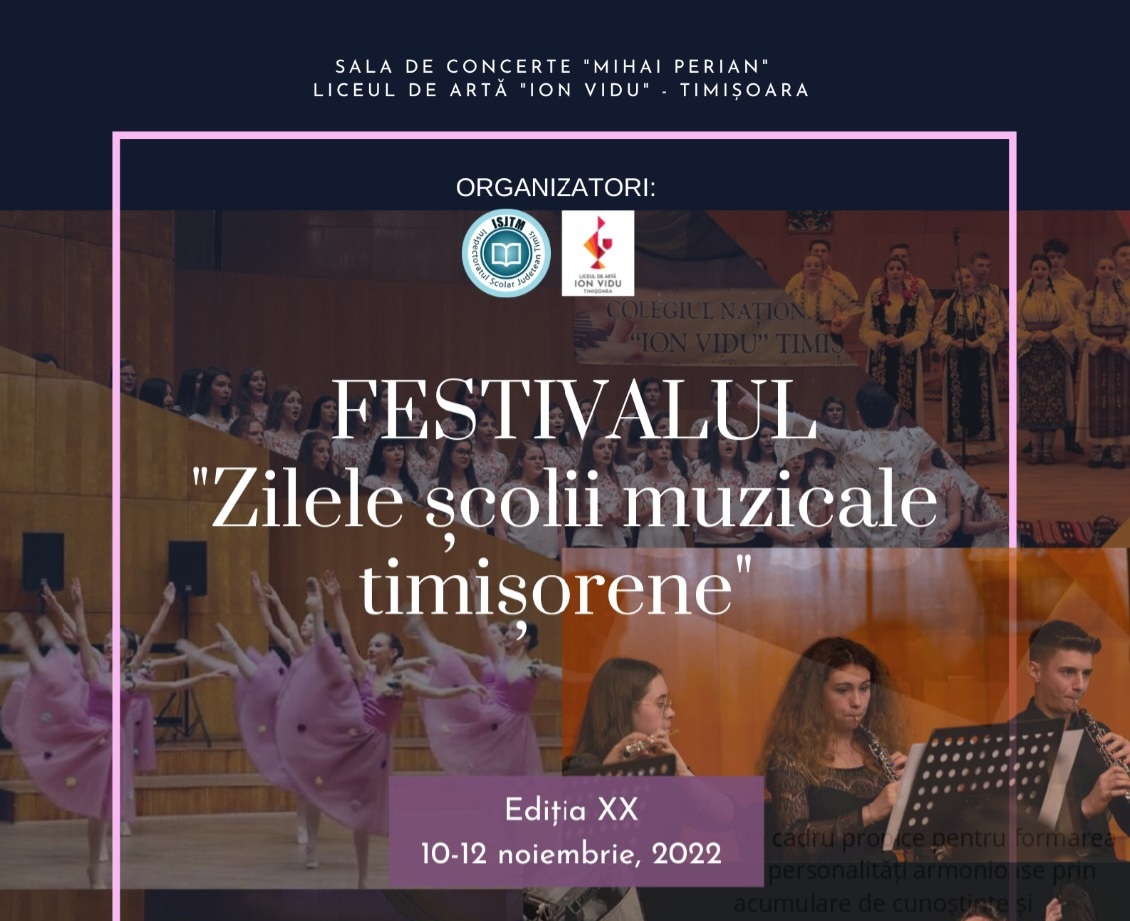 Festivalul „Zilele Școlii Muzicale Timișorene”, ediție aniversară, la Timișoara