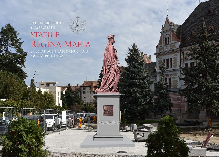 O statuie a Reginei Maria va fi amplasată în centrul istoric Devei