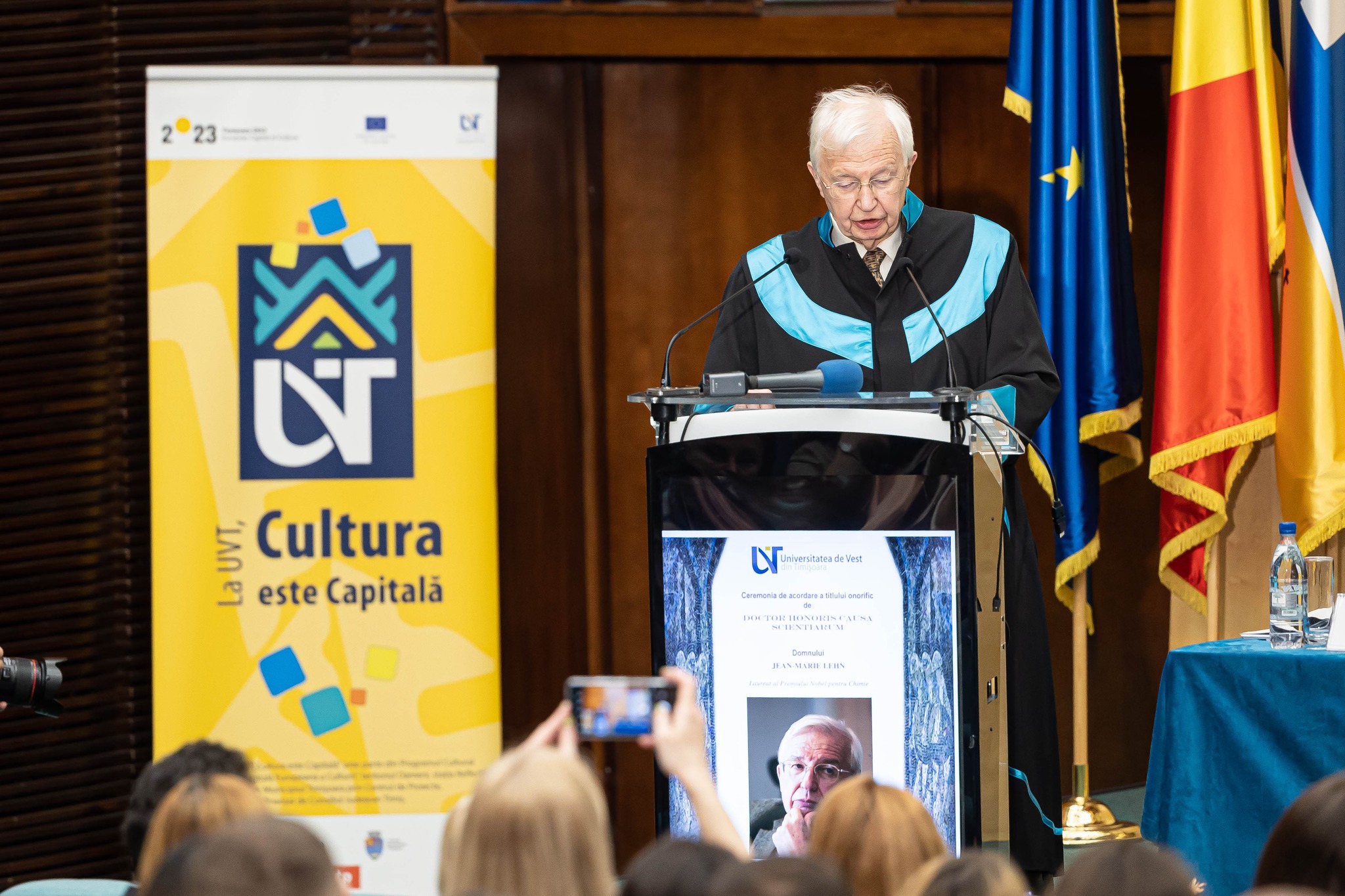 Laureatul Premiului Nobel pentru Chimie, Jean-Marie Lehn, a devenit DHC al Universității de Vest din Timișoara