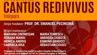Corul de Cameră CANTUS REDIVIVUS concertează la Reșița, Lugoj și Timișoara