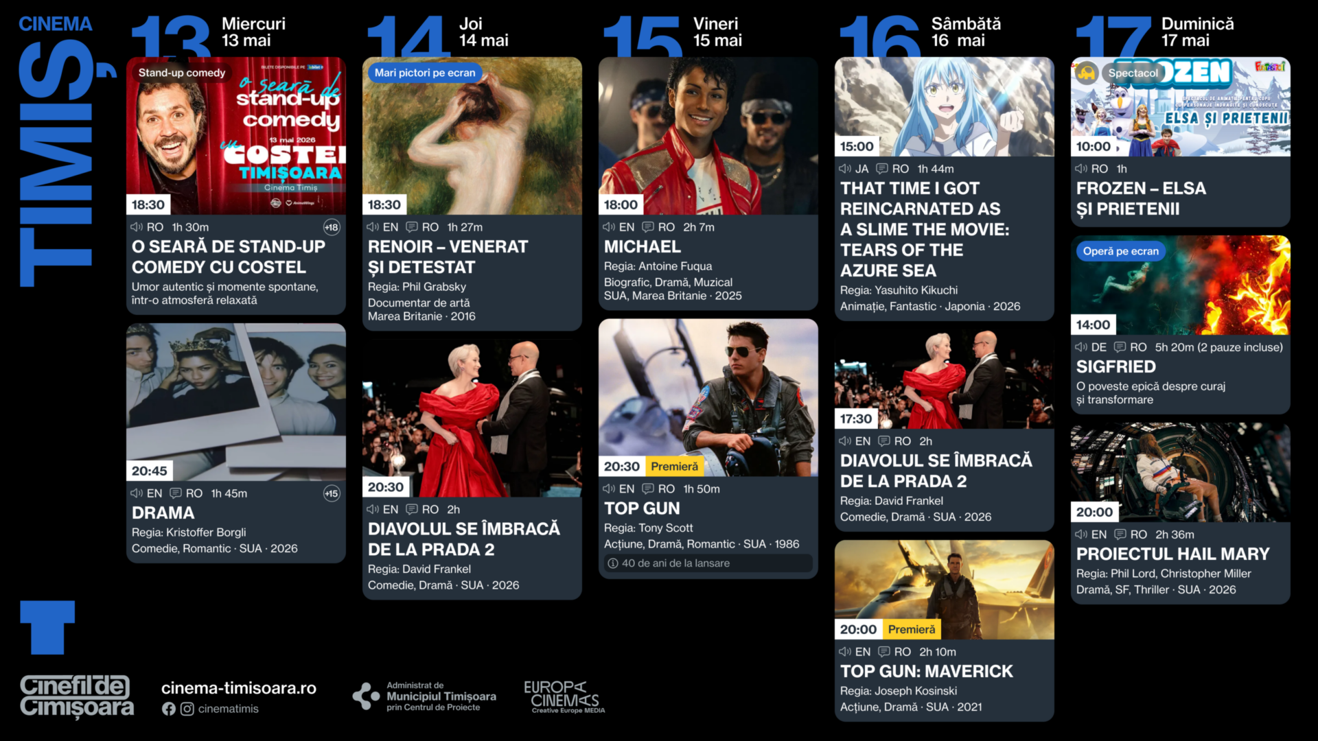 Programul saptamanii Cinema Timis
