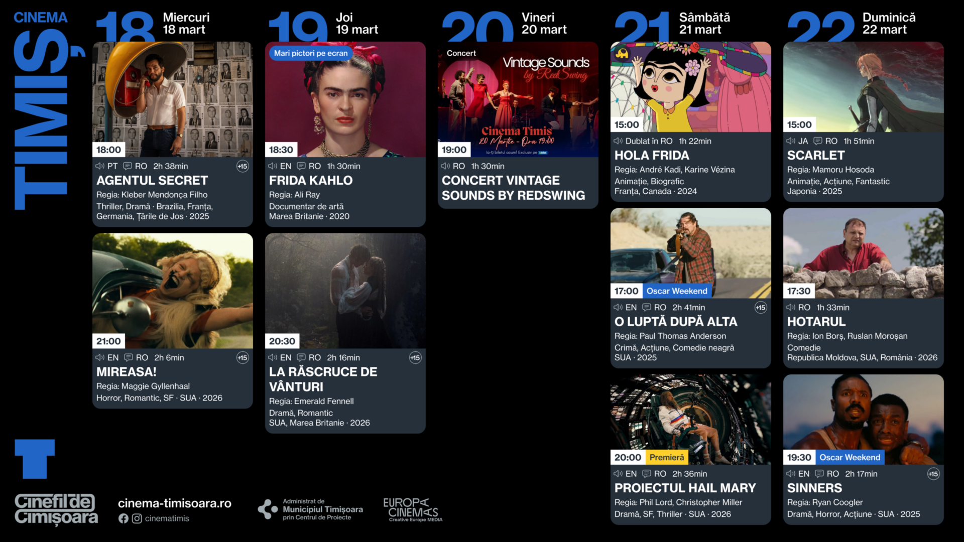 Programul saptamanii la Cinema Timis