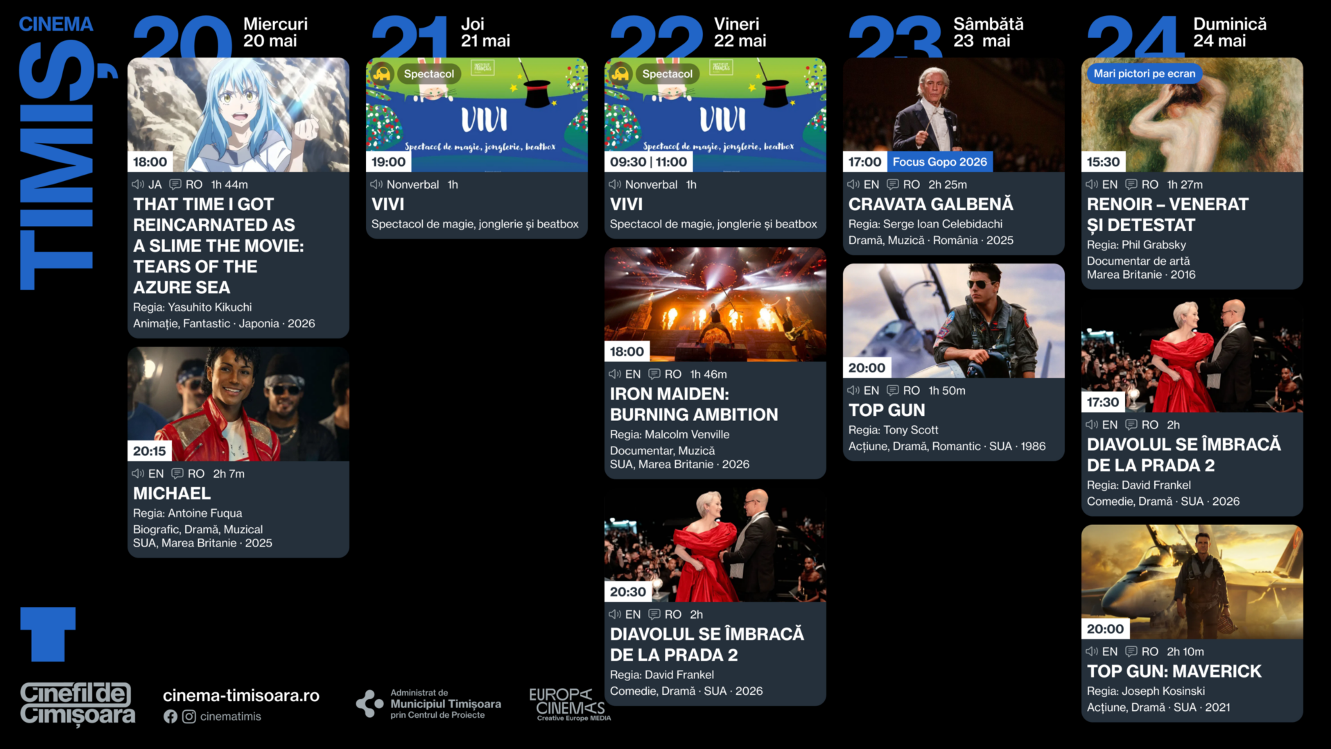Programul saptamanii la Cinema Timis