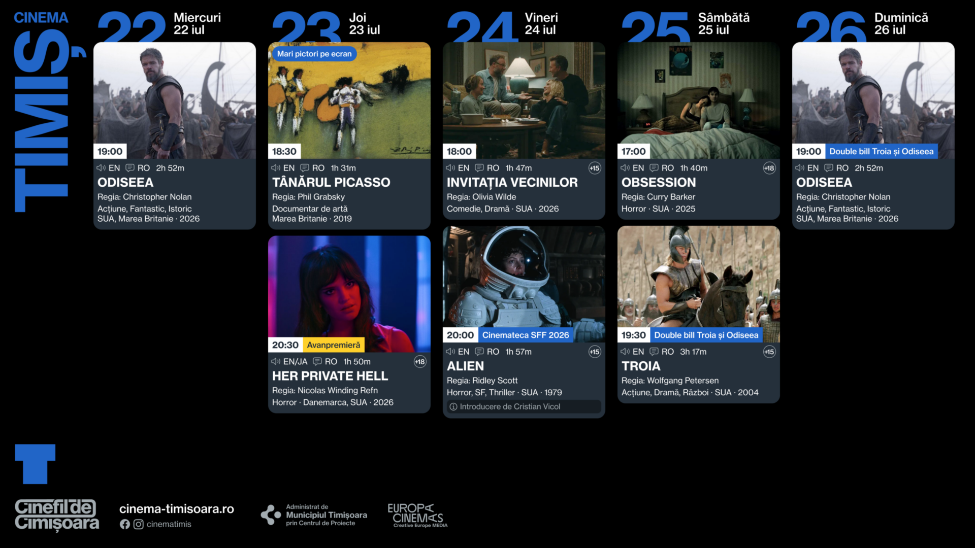 Programul saptamanii la Cinema Timis