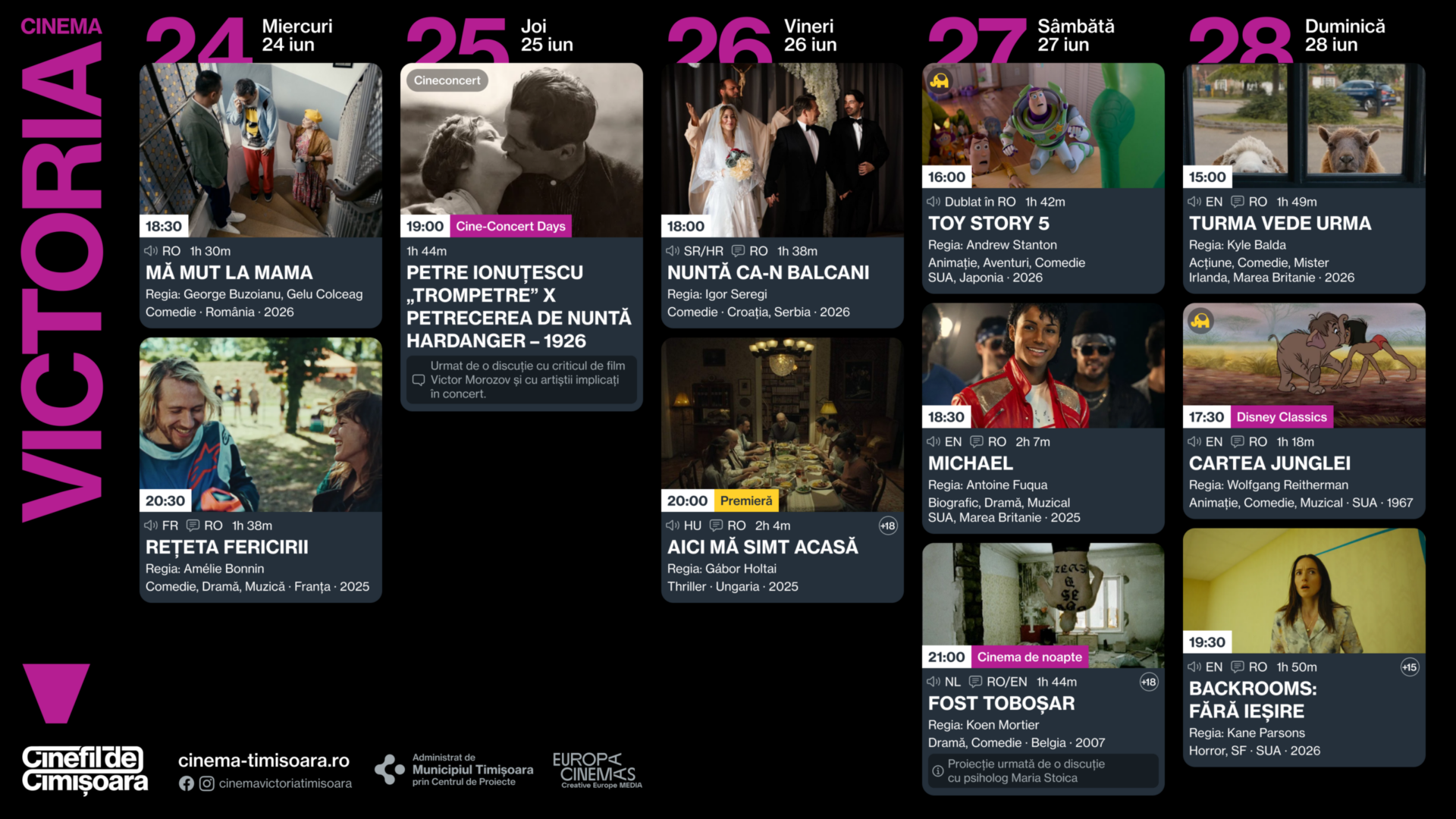 Programul saptamanii la Cinema Victoria