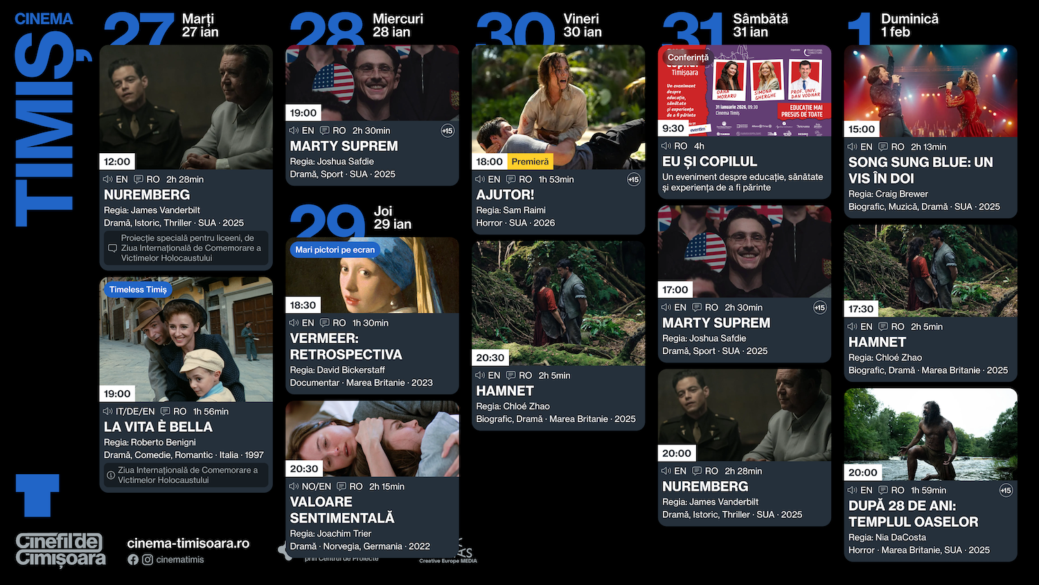 Programul saptamanii la Cinema Timis