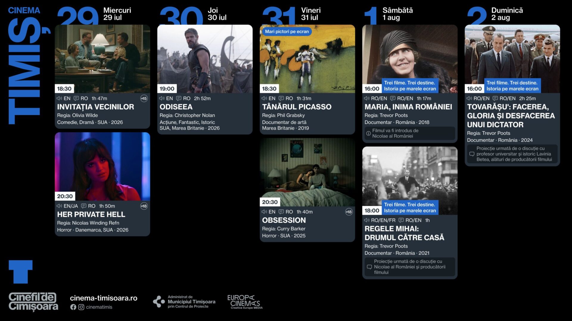 Programul saptamanii la Cinema Timis