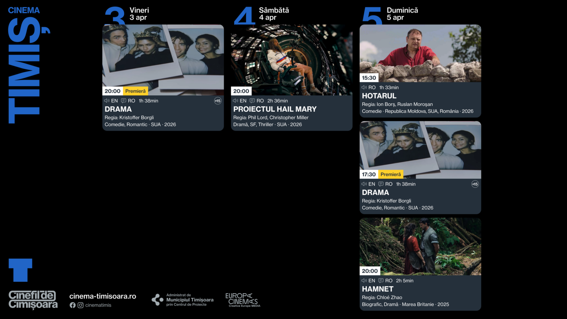 Programul sptamanii la Cinema Timis