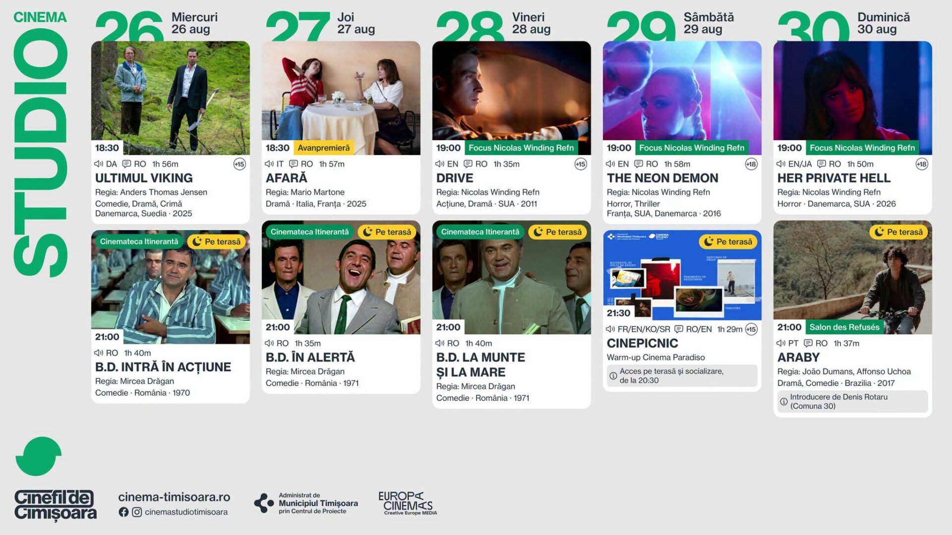 cinema studio timisoara program