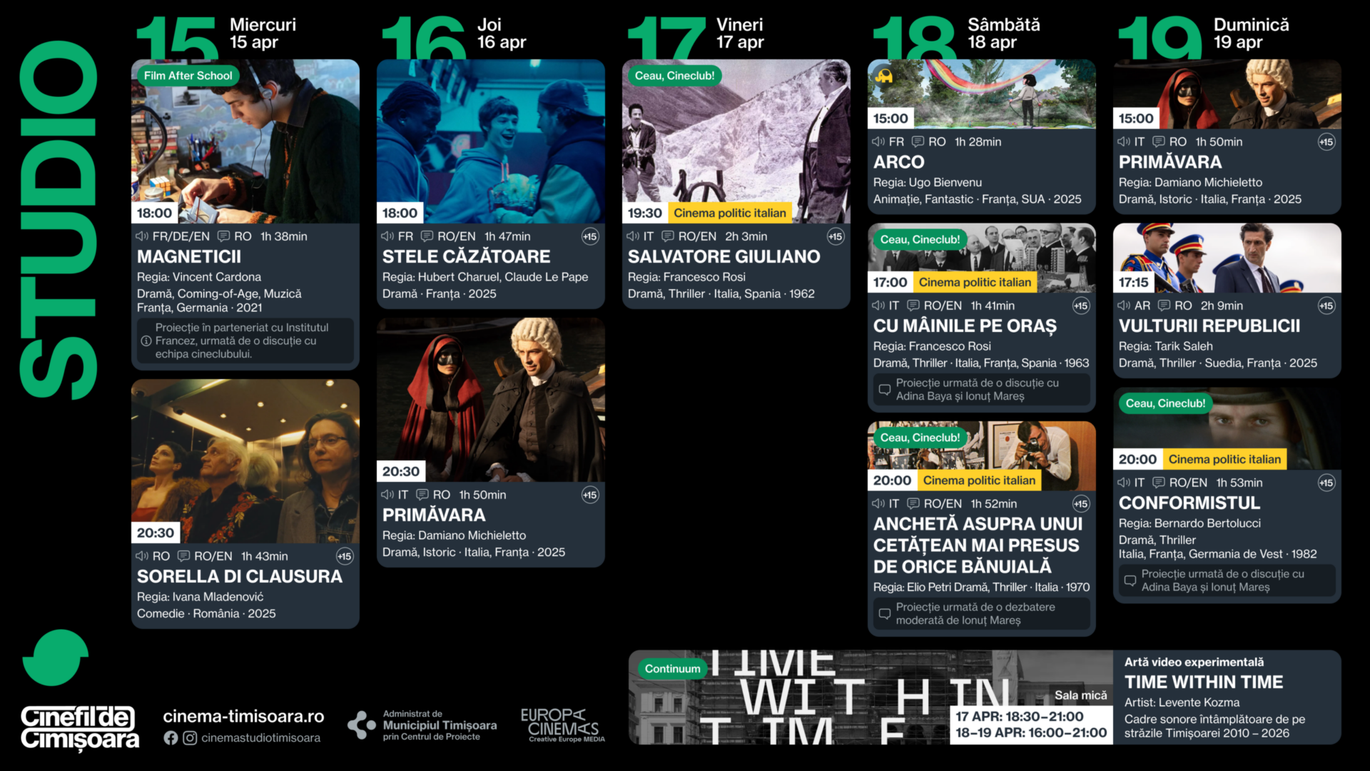 Programul saptamanii la Cinema Studio