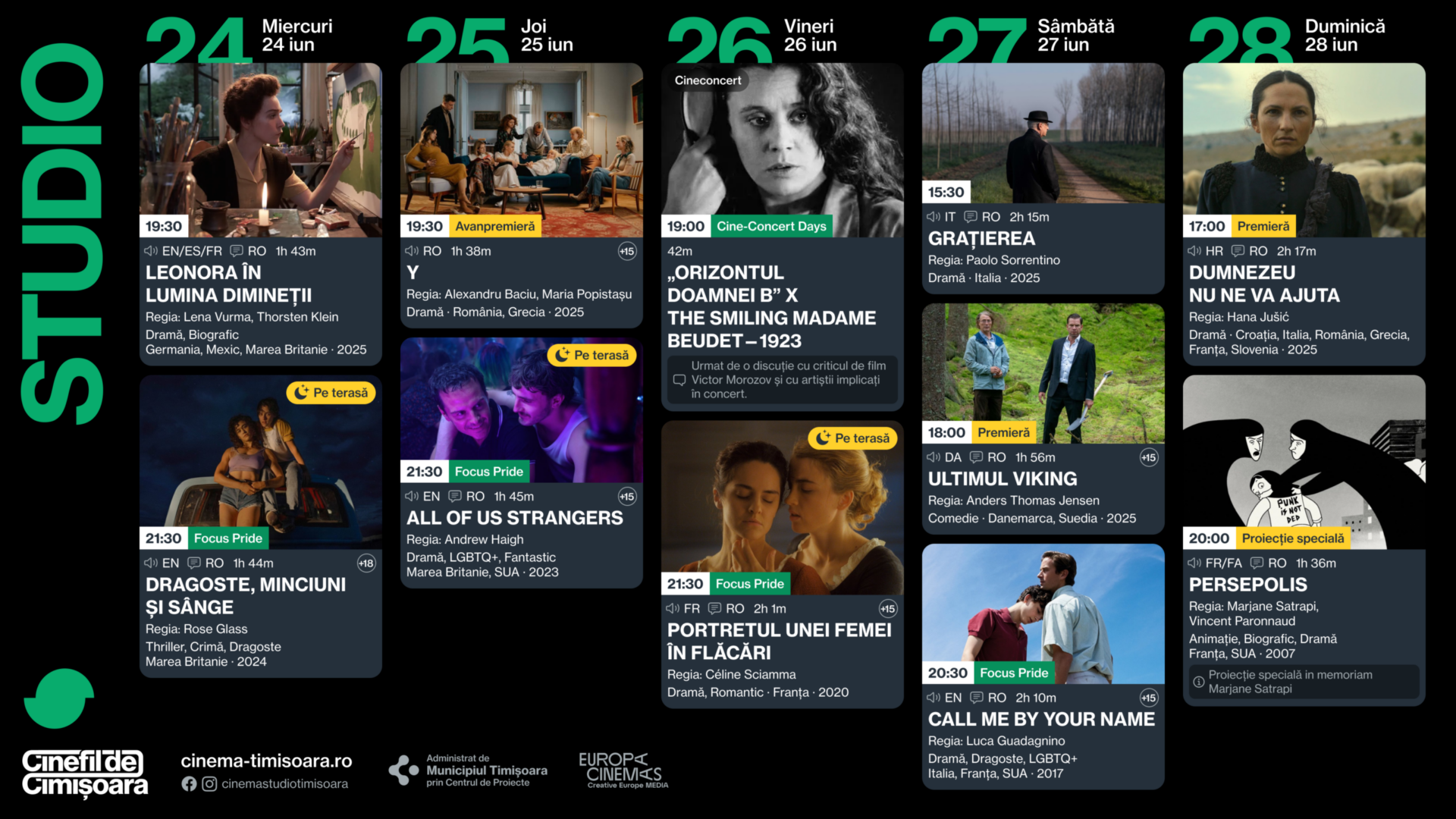 Programul saptamanii 24-28.06 la Cinema Studio