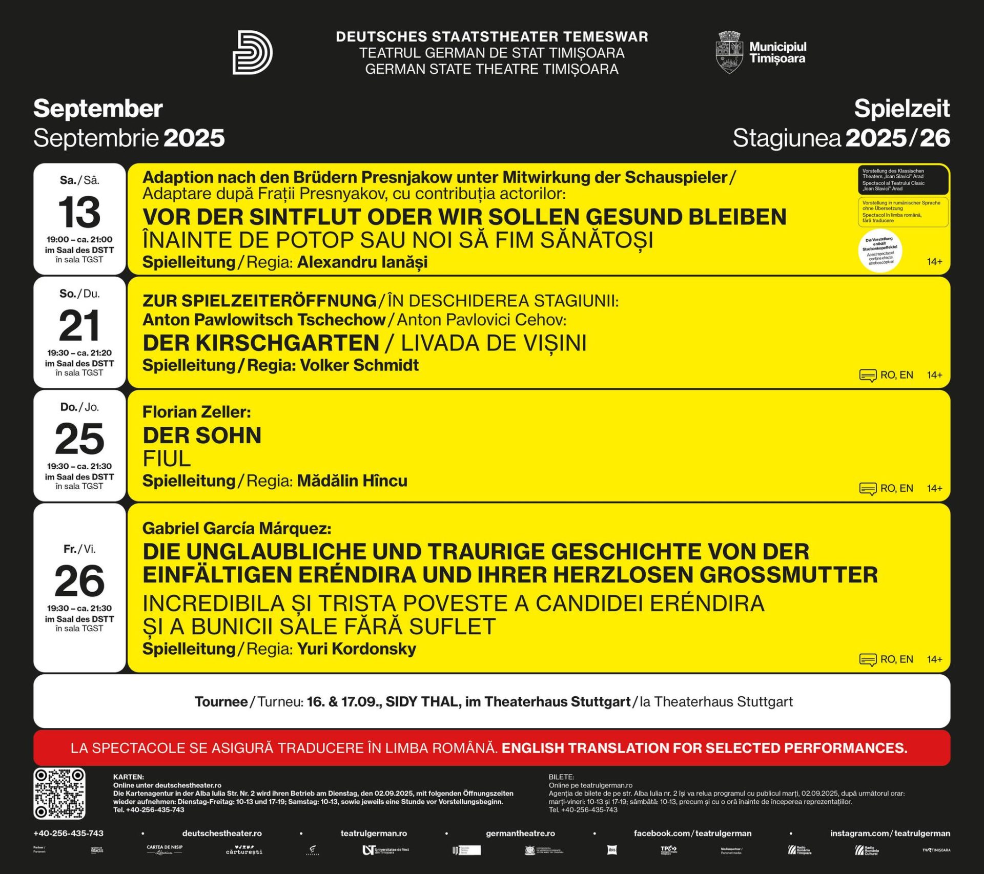 program teatrul german timisoara