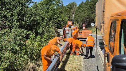 Lucrări pe DN 58 și DN 6 în Caraș-Severin. Circulație dirijată de semafor și restricții temporare