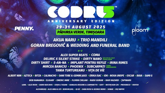 CODRU Festival 2025: Goran Bregović, Akua Naru, Trio Mandili, Subcarpați, Irina Rimes, la Timișoara / PROGRAM