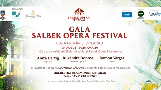 Gala Salbek Opera Masterclass, în aer liber, în încheierea Zilelor Aradului 2025