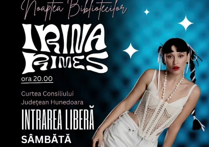 Irina Rimes, invitată la Noaptea Bibliotecilor de la Deva Irina Rimes, invitată la Noaptea Bibliotecilor de la Deva