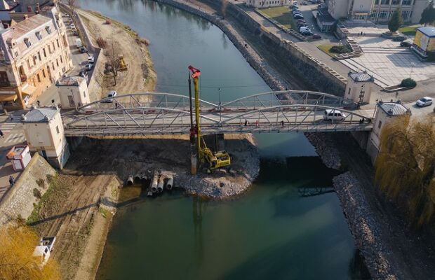 Lucrările la Podul de Fier din Lugoj, din nou oprite