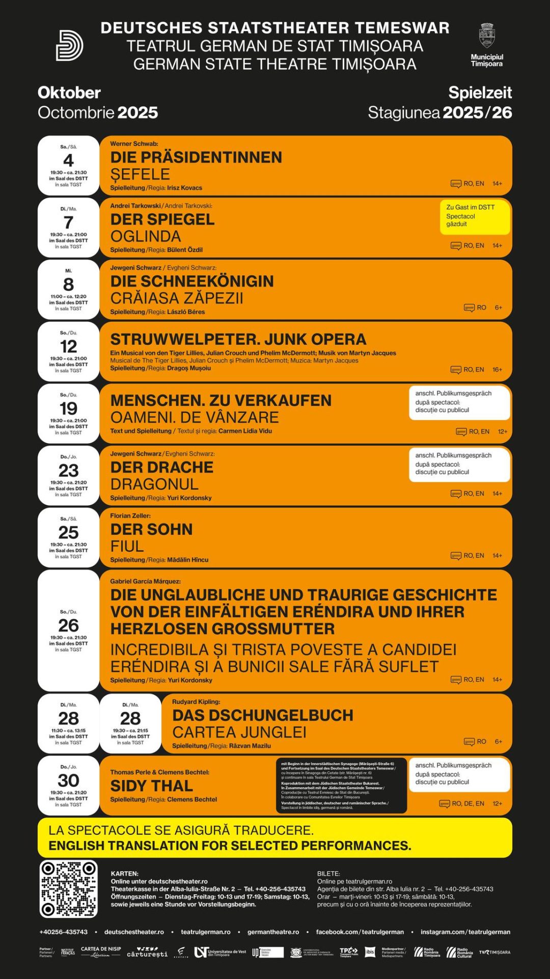 teatrul german timisoara program