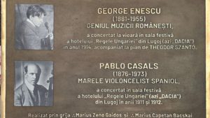 Dezvelirea plăcii memoriale „George Enescu – Pablo Casals” la Lugoj
