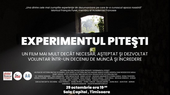 „Experimentul Pitești”, proiecție de gală la Filarmonica Banatul din Timișoara