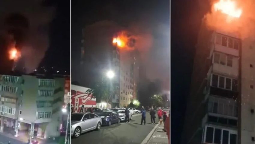 Incendiu puternic la un bloc din Arad; zeci de persoane evaucate