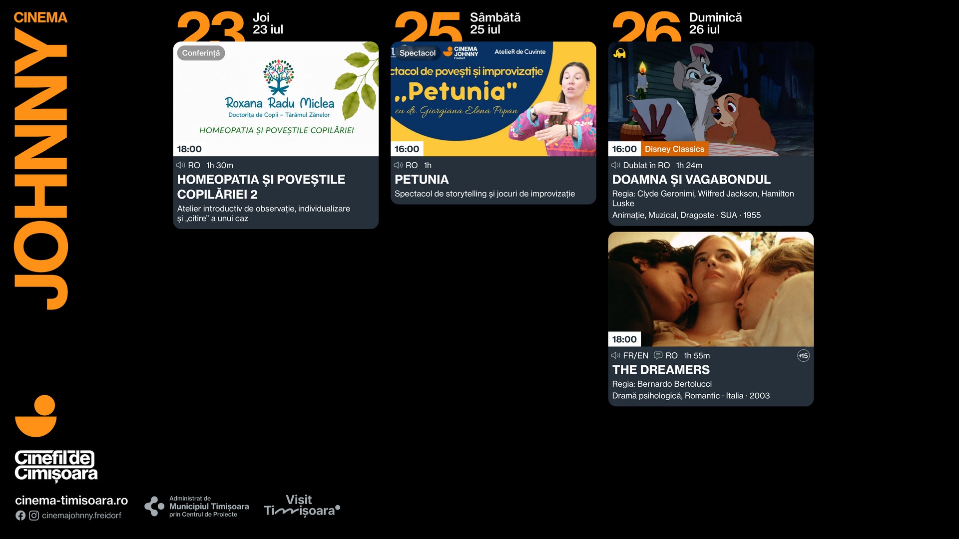 Programul saptamanii la Cinema Johnny