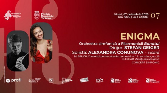 ”Enigma”, concert simfonic la Filarmonica Banatul Timișoara