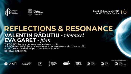Reflections & Resonance  la Filarmonica Banatul din Timișoara.  PROGRAM decembrie