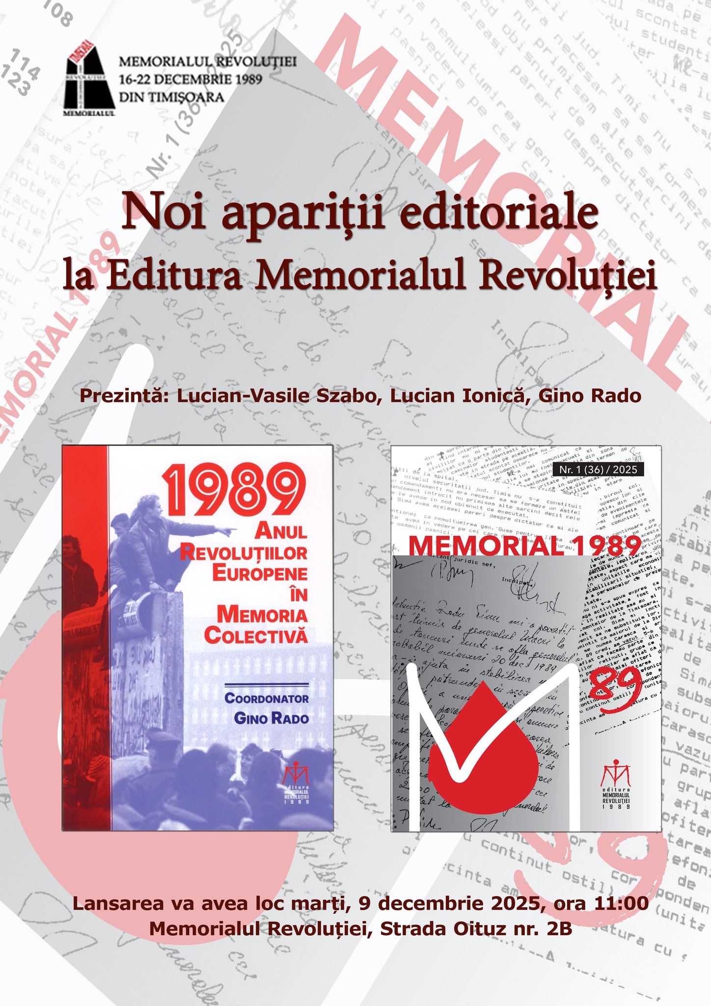 aparitii editoriale memorialul revolutiei