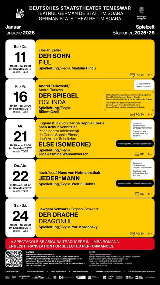 teatrul german timisoara program