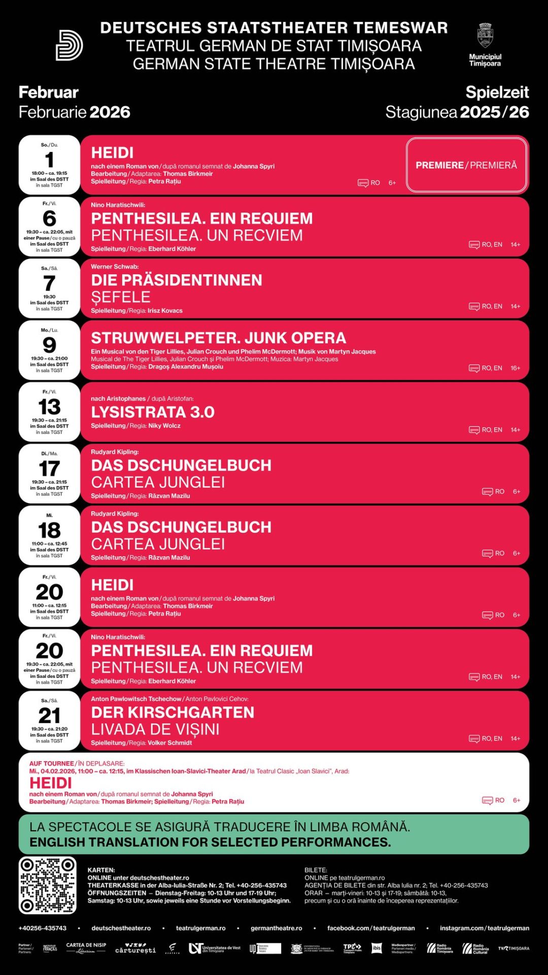 teatrul german timisoara program