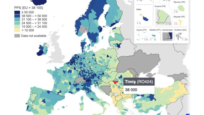 Timișoara, motor economic regional: județul Timiș se apropie de media UE la PIB pe locuitor