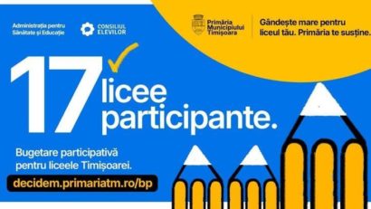 Bugetare participativă în școli: aproape 30 de proiecte propuse de elevii din Timișoara vor fi finanțate