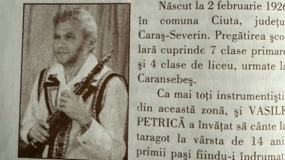 100 de ani de la nașterea taragotistului cărășean Petrică Vasile (zis Cap de cal)