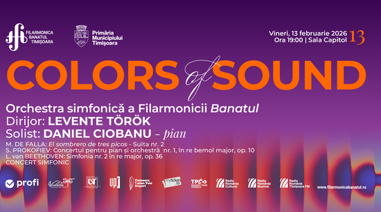 ”Colours of Sound”, concert simfonic la Filarmonica Banatul