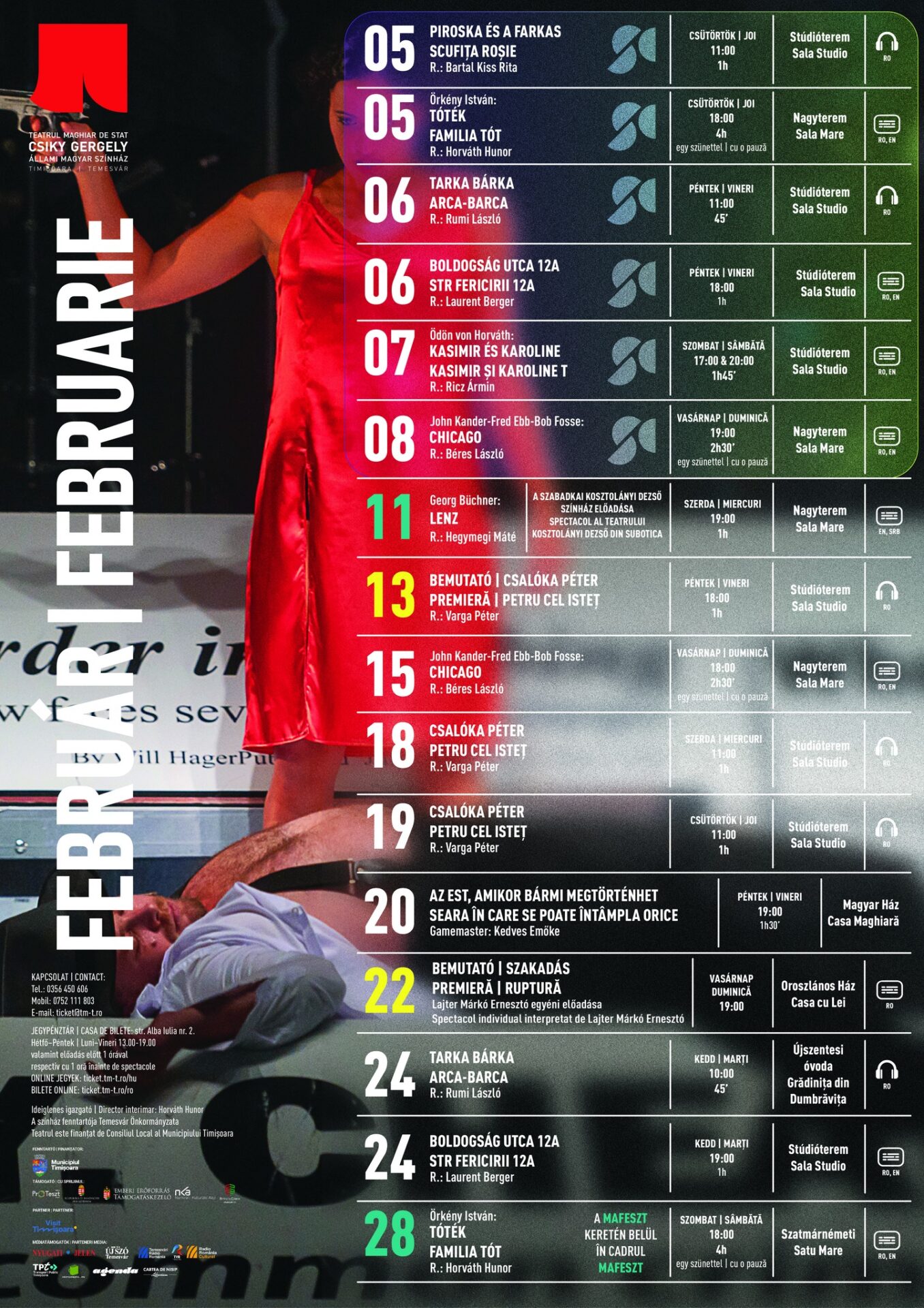 program februarie tyeatrul maghiar timisoara