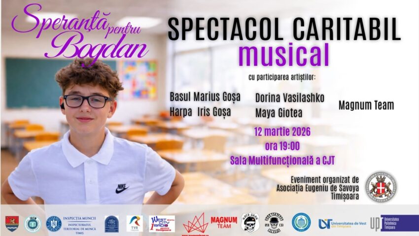 Spectacol caritabil la Timișoara pentru Bogdan Cîra, elevul de 14 ani care luptă cu o formă gravă de cancer
