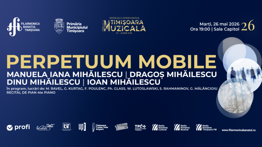 PIANIȘTII MIHĂILESCU în Recitalul ‘PERPETUUM MOBILE’, la Filarmonica „Banatul”