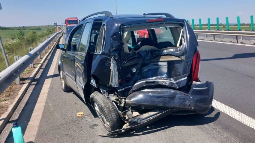 Două persoane rănite într-un accident pe Autostrada A1, în zona Belinț