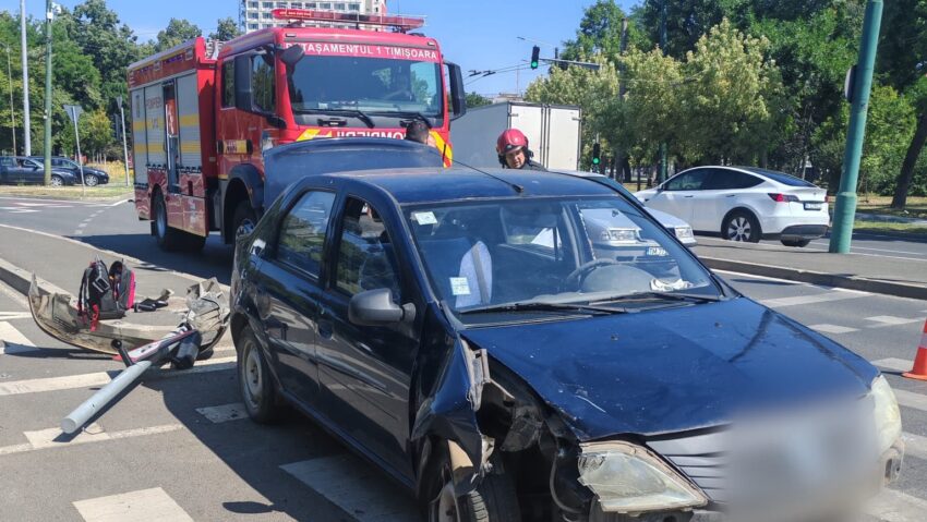 Două persoane au fost într-un accident în centrul Timișoarei