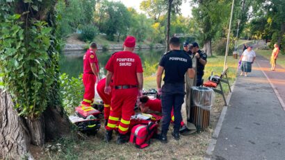 Un bărbat a căzut în Canalul Bega. Salvatorii au intervenit cu bărci și scafandri