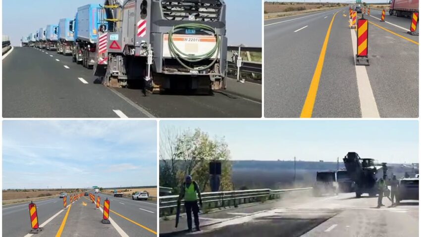 Lucrări pe A1, între Arad și Pecica; primele incidente în trafic