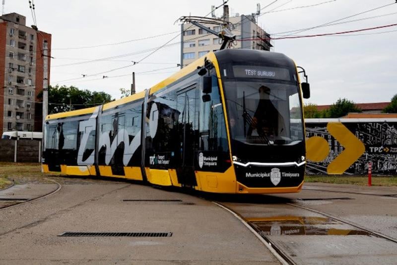 Primul tramvai din noul lot de 10 garnituri, pregătit pentru teste la Timișoara