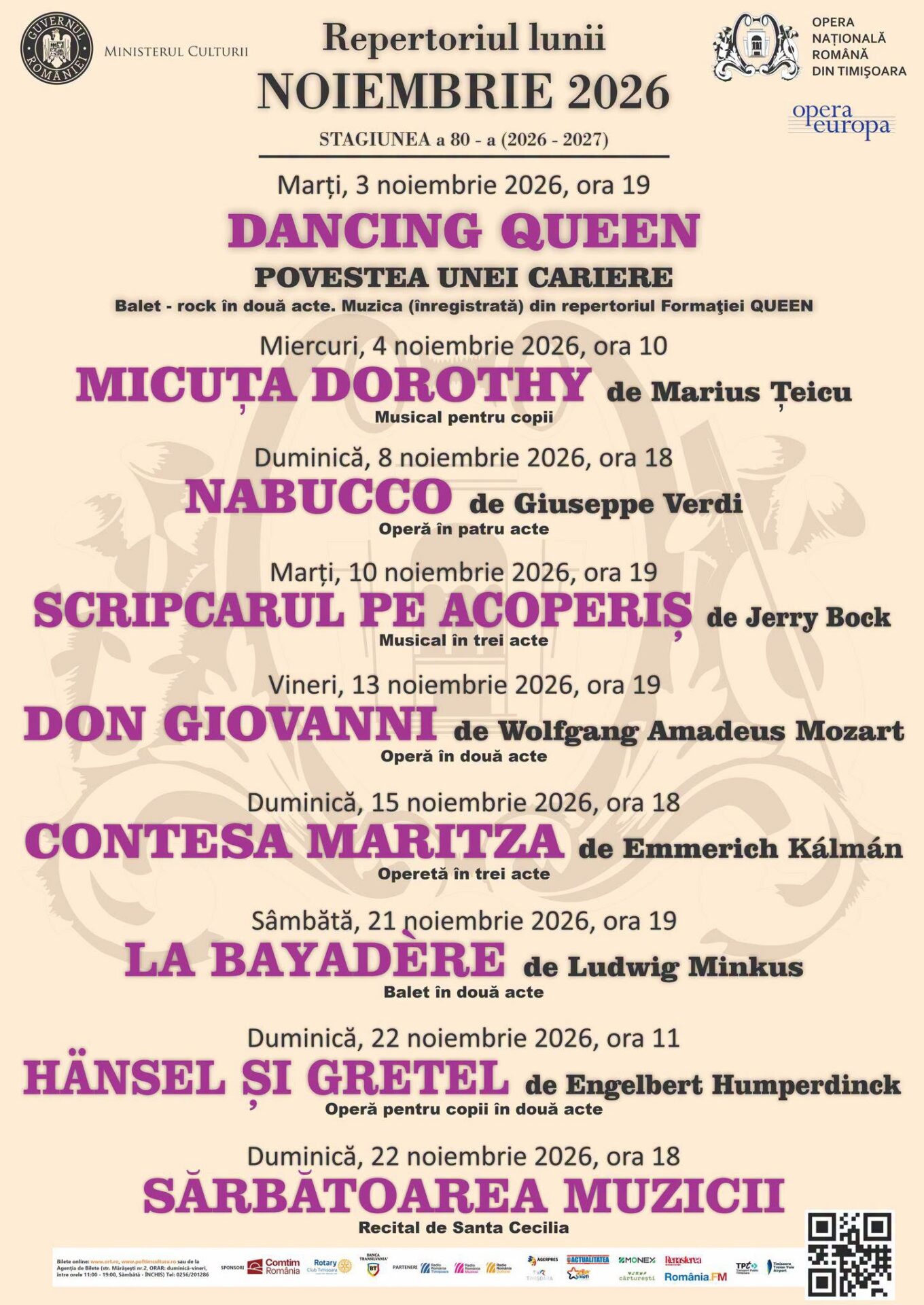 program noiembrie opera nationala romana timisoara